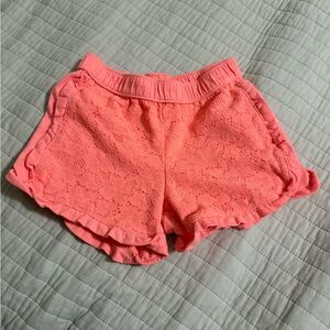 365 Kids by Garanimals Girls Lace Ruffle Shorts, Size 7 Coral